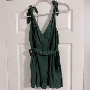 Emerald Green Romper w/ Belt